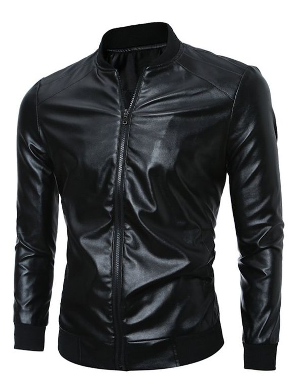Jacket noir avec un zip - Noir 2XL