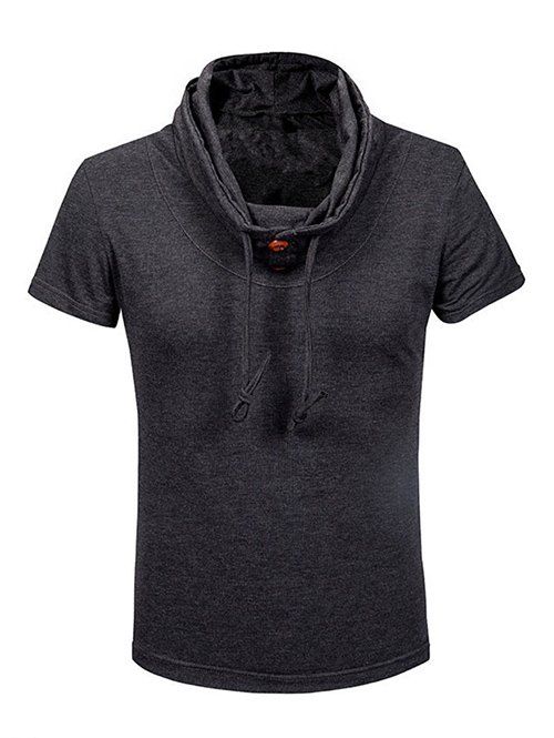 

Slim Fit Short Sleeve Cowl Neck Tee, Deep gray