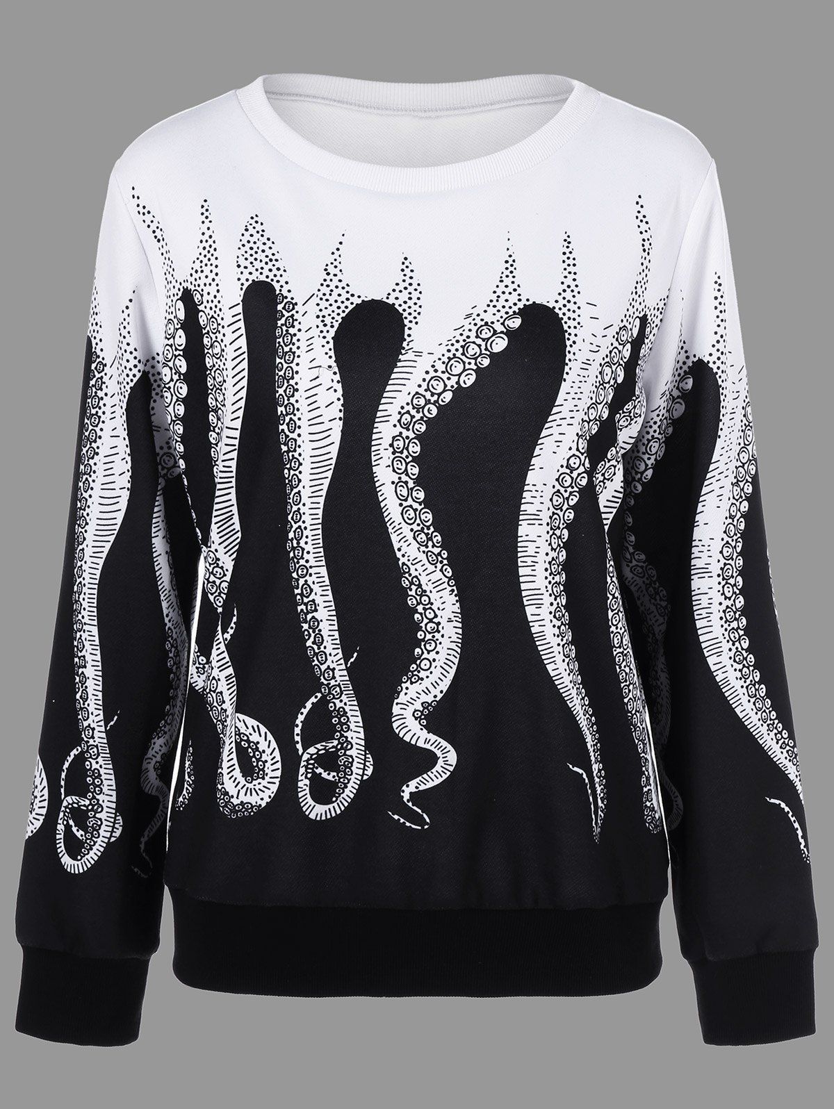 

Octopus Pattern Sweatshirt, Black