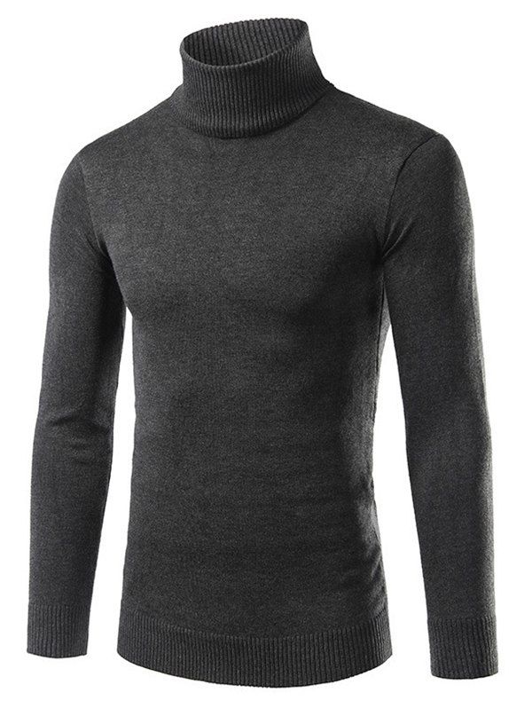 

Roll Neck Pullover Sweater in Slim Fit, Deep gray