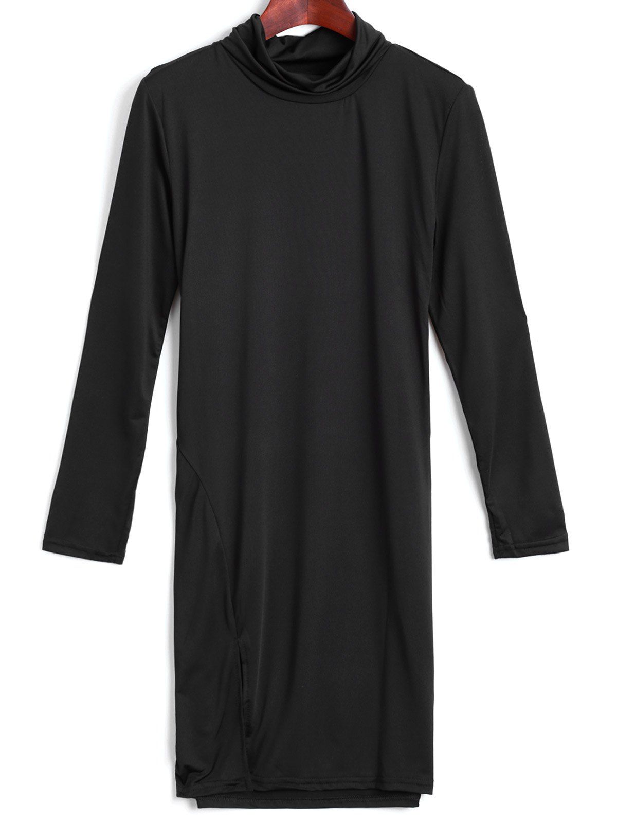 

Long Sleeve Turtle Neck Dress, Black