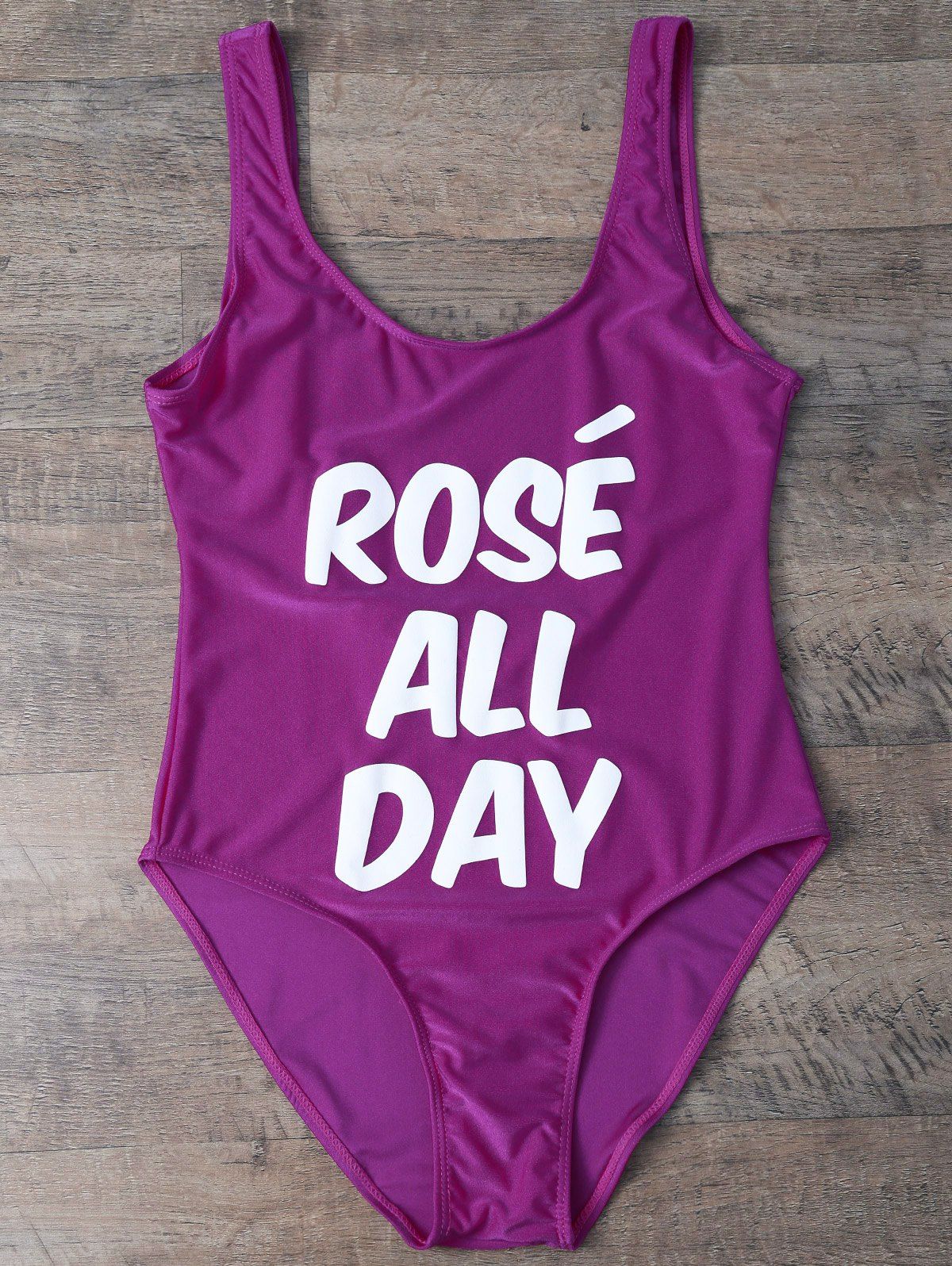 

Scoop Neck Rose All Day Swimwear, Violet rose