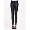 Pantalon amincissant en faux cuir  élastique - Noir S