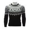 Color Block Waviness Graphic Crew Neck Sweater - BLACK/GREY M