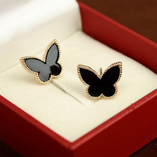 

Butterfly Shape Stud Earrings, Black