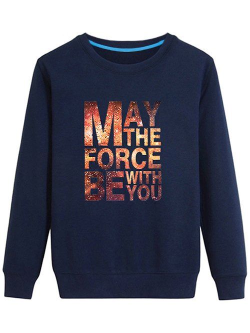 

Graphic Long Sleeves Sweatshirt, Cadetblue