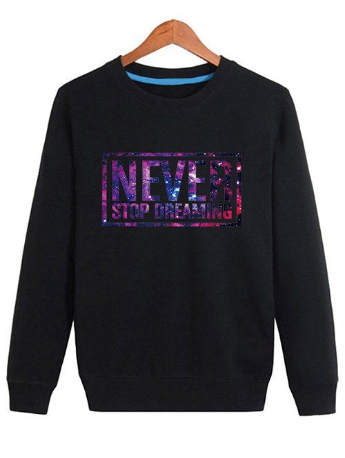 

Galaxy Letter Long Sleeve Sweatshirt, Black