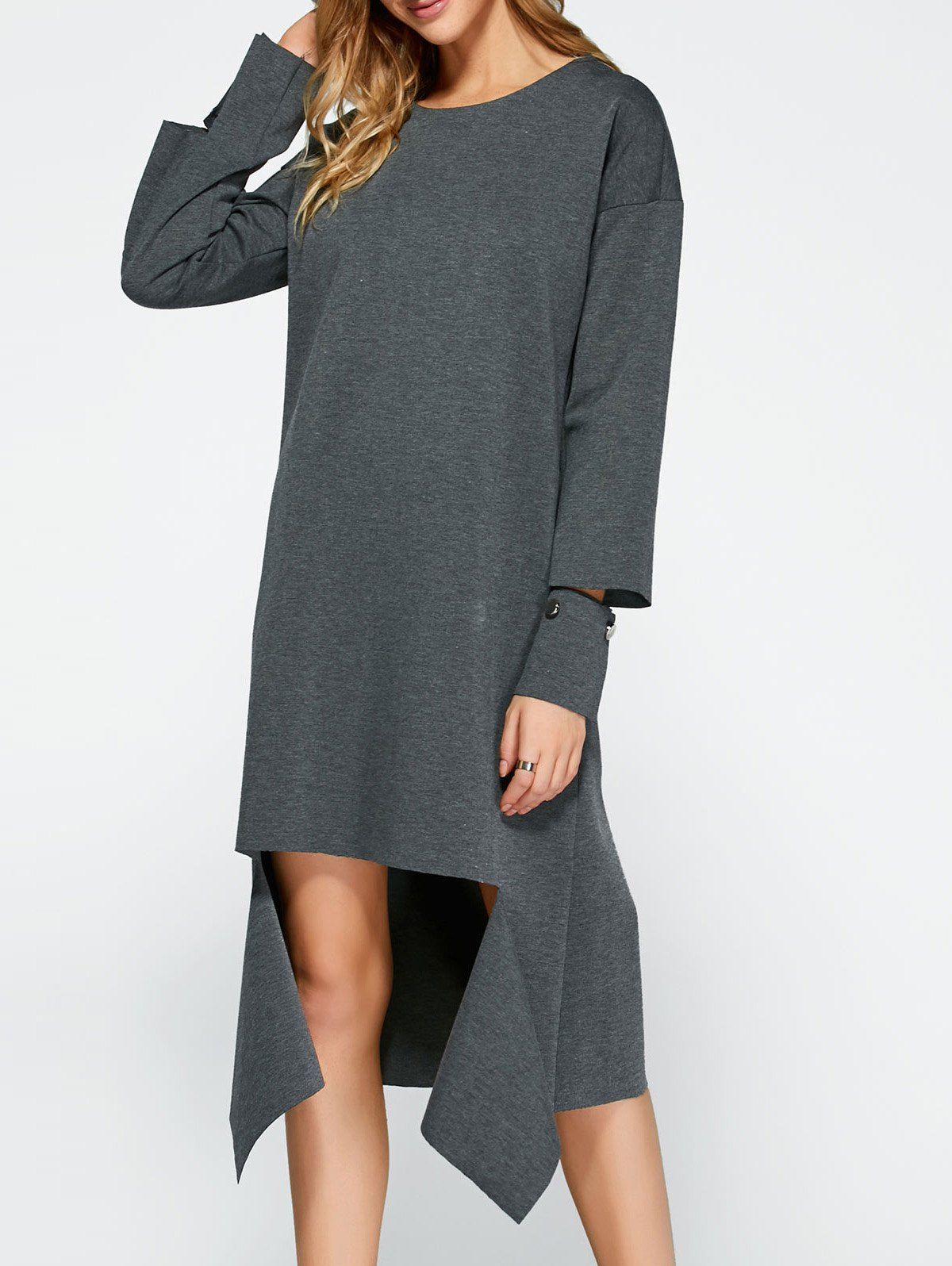 

Loose High Low Dress, Gray