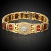 Barcelet chaîne en alliage vintage avec gemme artificielle - d'or 