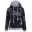 Raglan Sleeve Camo Print Hoodie - BLUE S
