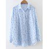 Pocket Star Print Fitting Shirt - Bleu clair M