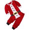 Noël Color Block Manches longues Pantalons Costumes Pyjamas - Rouge 100