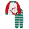 Santa Clause d'impression Pantalons T-shirt à rayures Ensembles Pyjamas - multicolore 90
