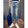 Jeans moulants Zippé avec Trou - Bleu Toile de Jean 29