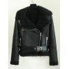 Veste épaisse de style motard avec zip oblique à la taille - Noir M
