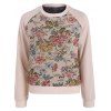 Sweat-shirt à motifs floraux à manches raglans - Rose S