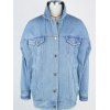 Drop Shoulder Loose Jean Jacket - LIGHT BLUE S