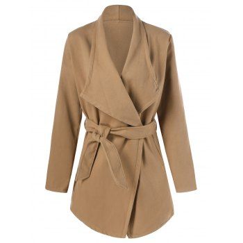 [17% OFF] 2023 Wool Wrap Coat With Belt In CAMEL | DressLily