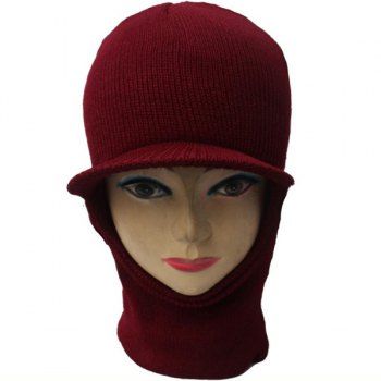 2018 Warmer Elastic Knit Face Mask Neck with Brim Ski Cap 