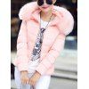 Veste matelassée à capuche en fausse fourrure - Rose clair L