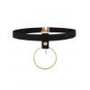 Collier ras de cou rond en velours et en fausse fourrure - d'or 