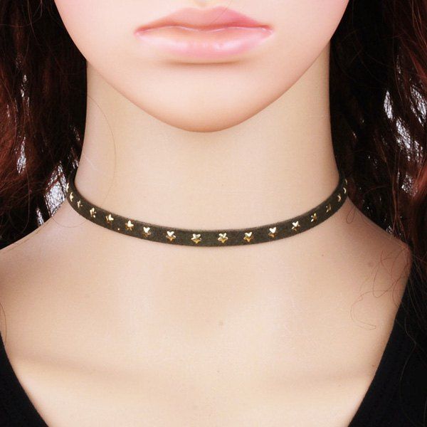 

Little Star Velvet Choker, Army green