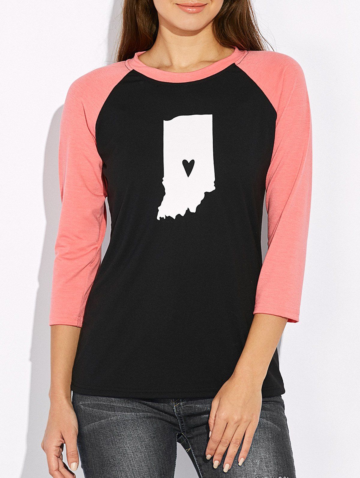 

3/4 Sleeve Baseball T Shirt, Black