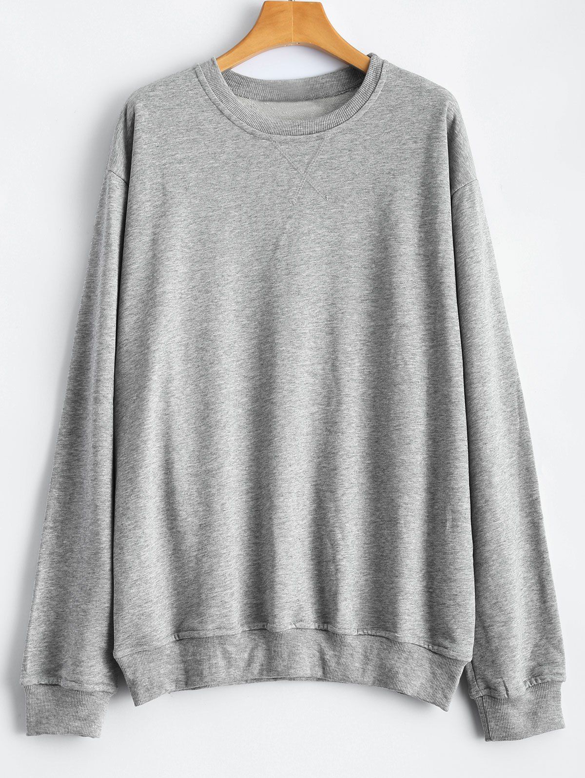 

Bat-Wing Sleeve Letter Patched Sweatshirt, Gray