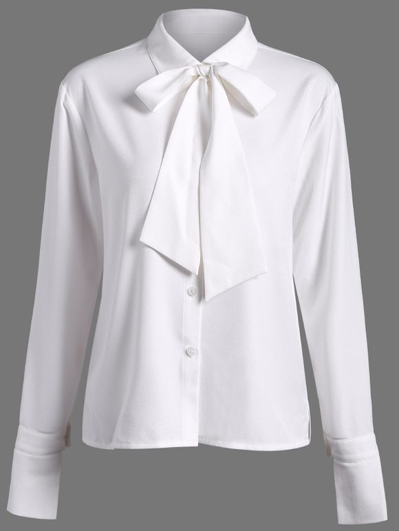 Plaine Bow Tie Shirt - Blanc M