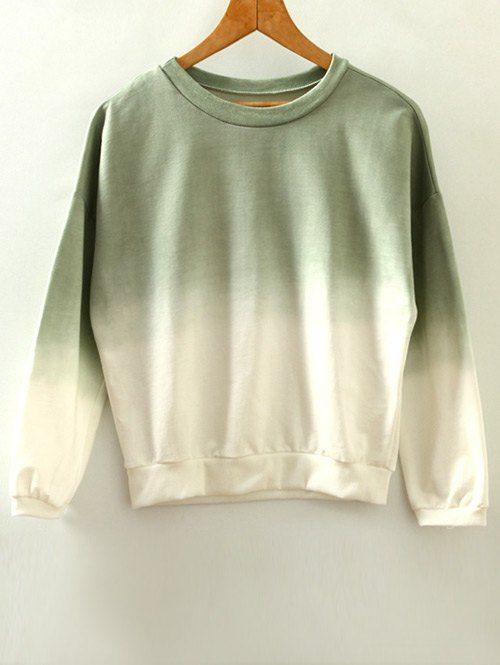 

Round Neck Ombre Sweatshirt, Army green