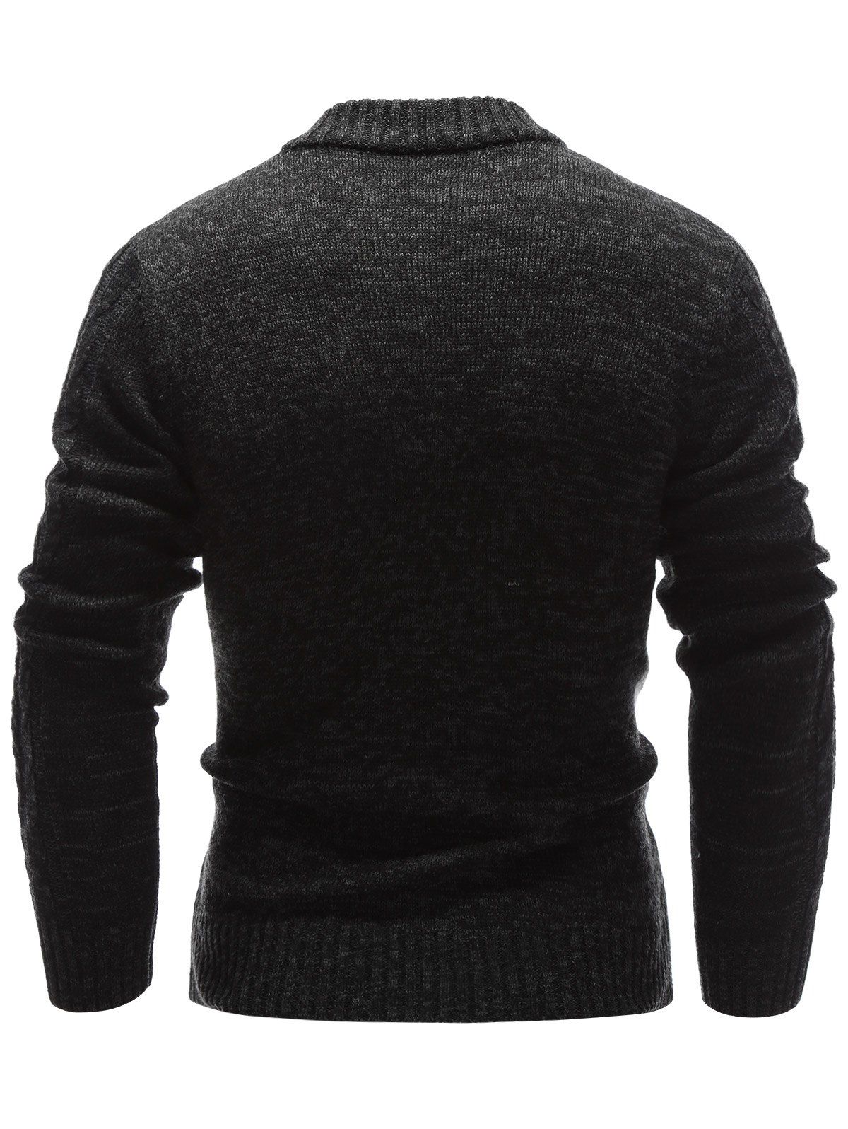 2018 Half Zip Up Stand Collar Cable Knit Sweater BLACK L In Cardigans ...