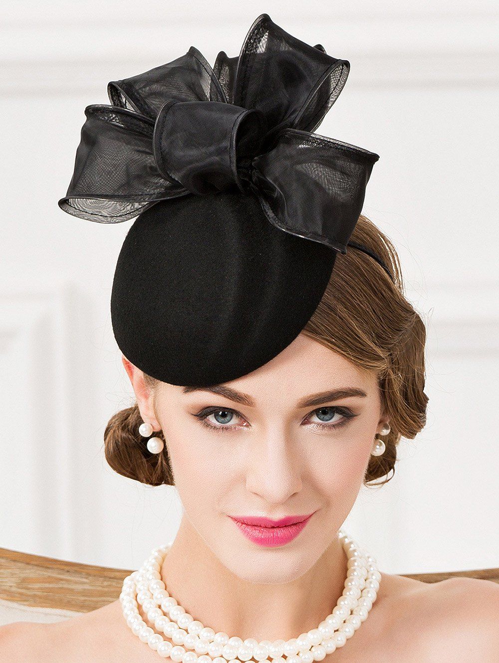 [41% OFF] 2021 Chic Organza Bowknot Cocktail Hat In BLACK | DressLily