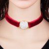 Collier choker strass ronde - Rouge 