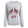 Sweat-shirt avec impression squelette de main Halloween - Gris S