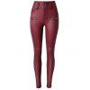 caleçon cintré en haute taille en fausse fourrure - Rouge vineux M
