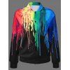 Veste bomber slim avec dégoulinement de peinture en motif - Noir L