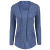 blouse à cordon de serrage à capuchon avec des poches - Bleu clair S