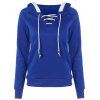 sweatshirt à cordon de serrage et à capuchon en deux couleurs contrastes - Bleu S
