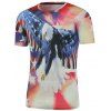 T-Shirt à Col Rond et à Manches Courtes d'Imprimé d'Aigle en 3D - multicolore XL