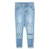 Pantalon de jeans à effet déchiré et vieilli - Bleu clair S