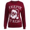 Streetwear Noël Santa Claus Head Sweatshirt - Rouge vineux M
