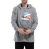 Hoodie zippé avec poche de kangourou détachable pour porte-bébé - Gris XL