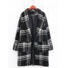 Manteau Oversize Long à Carreaux en Laine - Noir S