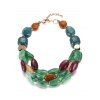 Multicouches Faux collier de perles en céramique - Vert 