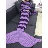 Warmth Stripe Pattern Knitting Mermaid Tail Blanket - PURPLE 