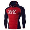 Sweat-shirt à Capuche Sport à Manches Raglan avec Imprimé Graphique - Rouge XL
