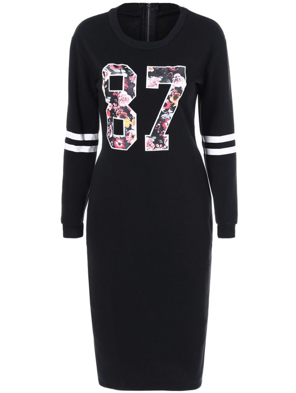 87 Floral Midi Dress - Noir XL