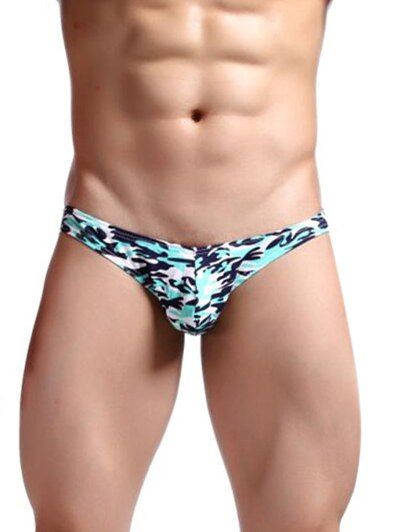 

U Contour Pouch Low Rise Camouflage Briefs, Mint turquoise