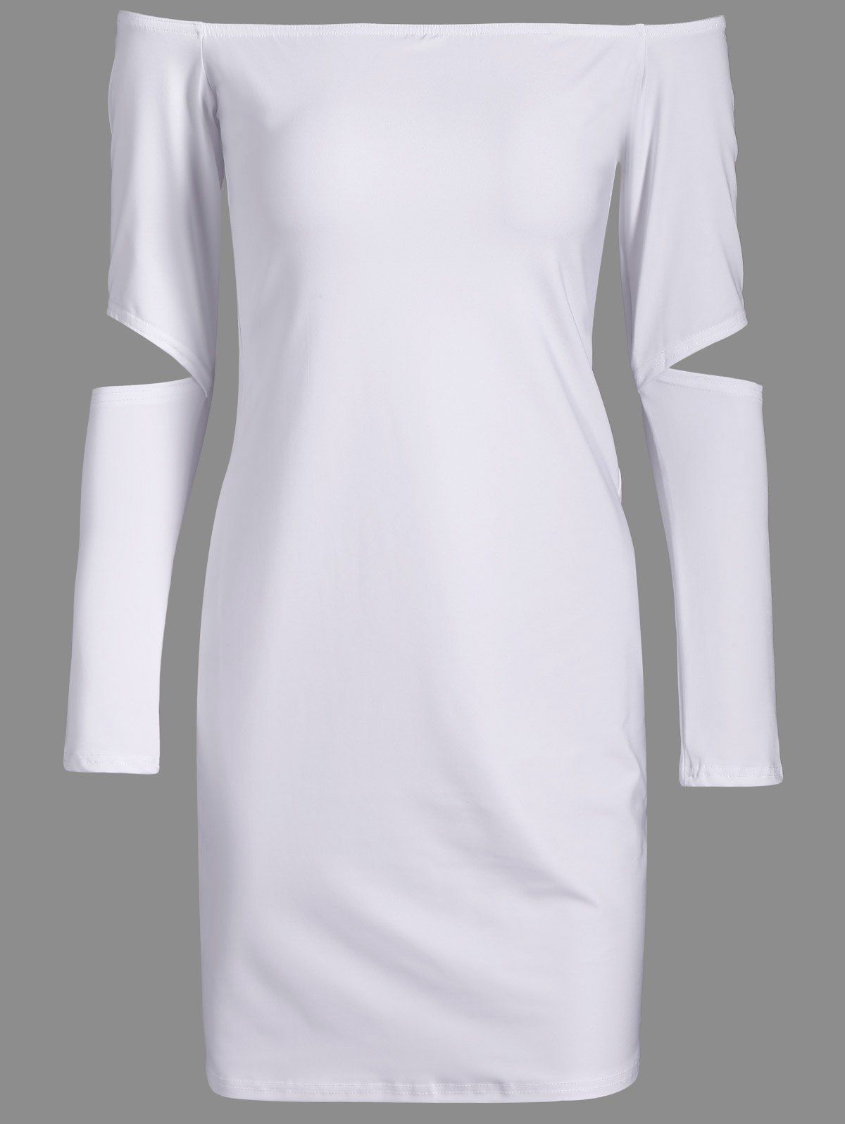 

Off The Shoulder Split Sleeve Bodycon Dress, White