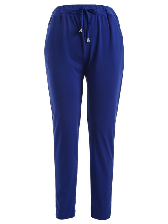 Pantalon Harem Grande Taille à Cordon De Serrage - Bleu XL